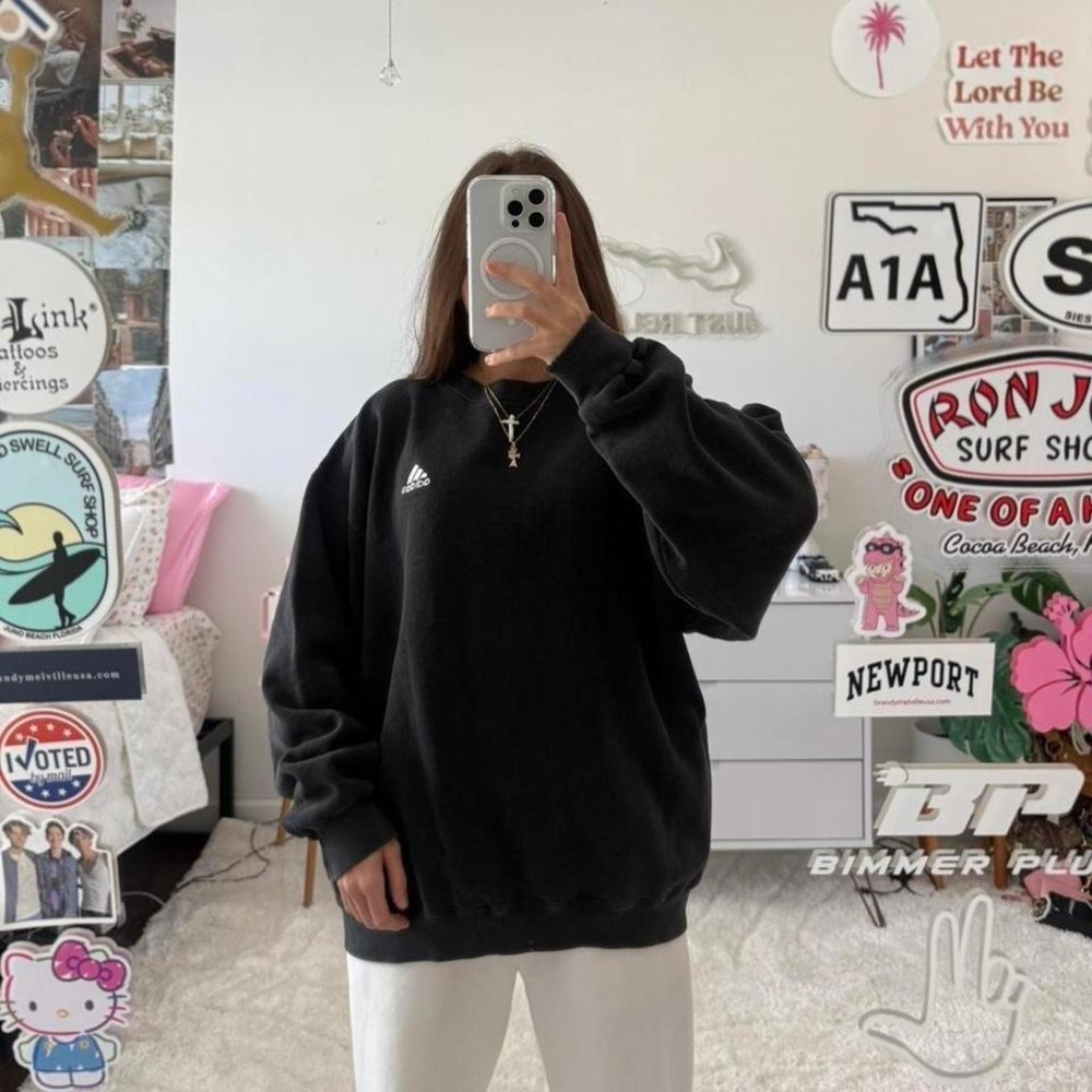 vintage black adidas crewneck sweatshirt